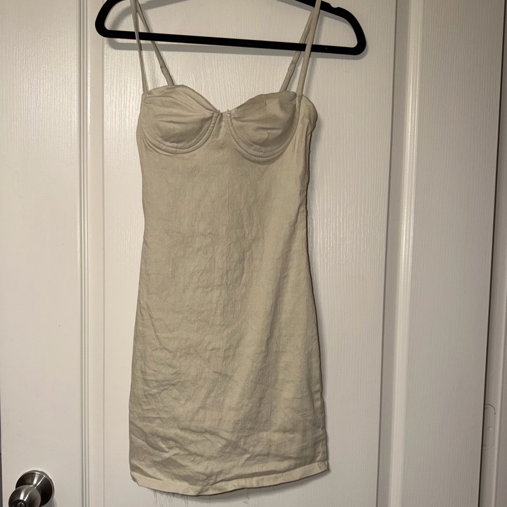 Revolve Cream Bustier Mini Dress